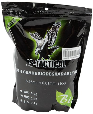 JS-TACTICAL Pallini Softair BIODEGRADABILI 0.20G Verdi JS-BIO0.20V