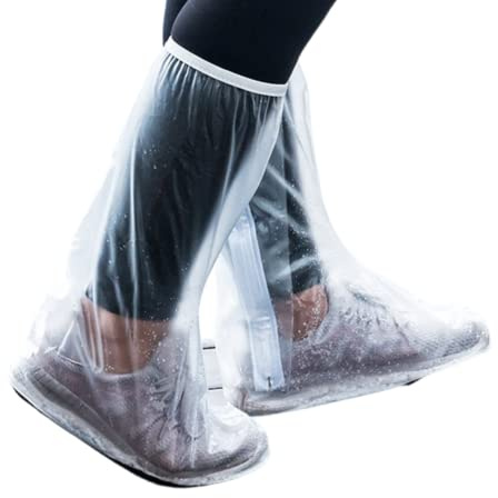 InnovaGoods - Copriscarpe Impermeabile Tascabile, Protezione Totale Pioggia, Comodi ed Ergonomici, Antiscivolo, Leggeri e Riutilizzabili, Bianco/Nero/Trasparente, PVC