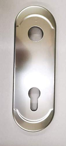 Mostrina CILINDRO EUROPEO colore argento cromo satinato -placca per porta blindata-borchia ATRA-DIERRE(mm.h.182x62).Bocchetta Compatibile con altre marche di serrature