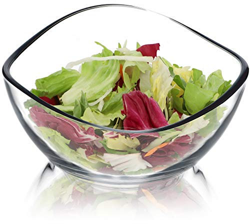 KADAX Cuenco de cristal, cuenco con bordes ondulados, ensaladera con fondo reforzado, cuenco de desierto, cuenco de cristal, ensaladera (17 cm, 1 pieza)