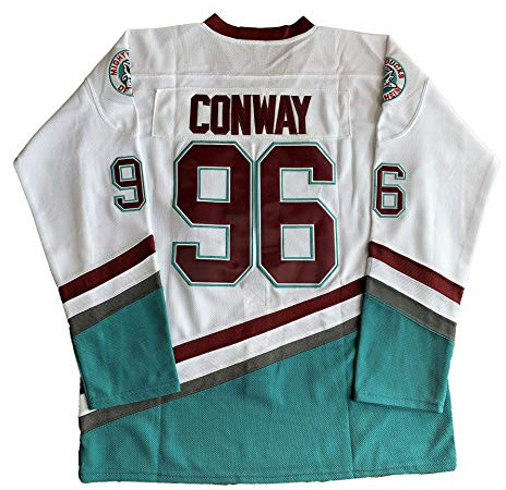 Charlie Conway #96 Mighty Ducks - Camiseta de hockey sobre hielo (talla S-XXXL, 96# Blanco, Small