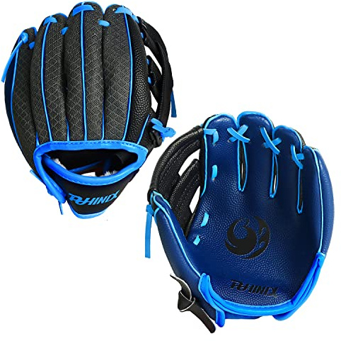 PHINIX Guanti da baseball per giocare e allenarsi per bambini (21,8 cm, blu navy, mano destra)
