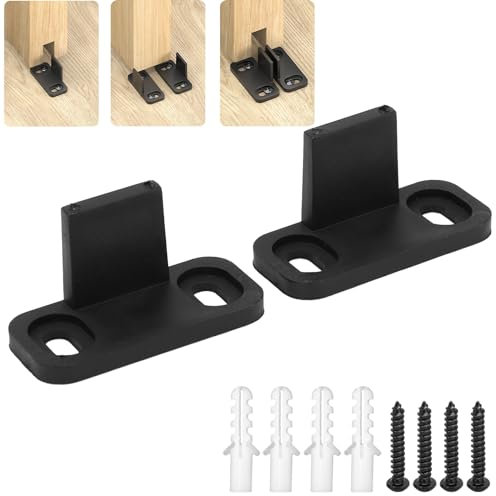 Guide de porte coulissante, guide de sol de porte de grange, pièces de quincaillerie de guide inférieur réglable non fendu,guide de plancher porte coulissante