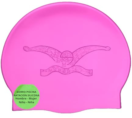 IMSPIRA Gorro Natacion Silicona Rosa Hombre Mujer Niño Unisex Adulto Piscina Aquagym Accesorios Competicion Entrenamiento Comodo Antideslizante Resistente Elastico Diseño Deportivo Original