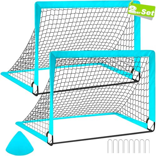 CATCHLUCK Fußballtor Kinder 2er Set, Pop Up Tore Fußball, Fussballtore für Kinder Garten Fussball Tor Outdoor Fussballtor mit Tragetasche