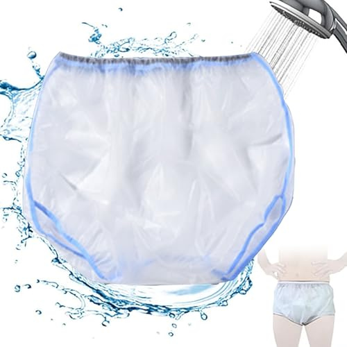 Plastic Pants Adults Incontinence Pants Women Waterproof Adult Nappies Noiseless Reusable Incontinence Pull-on Plastic Briefs Reusable Diaper Cover Plastic Pants Cover,L,White