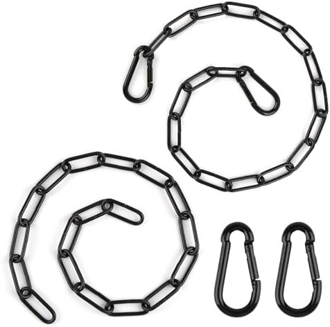 2 pcs Gate Chain Lock, 20 Inch Gate Link Chain Lock with Both-Ended Carabiners, Metal Security Chain Link Gate Latches for Outdoor Gate, Fences, Pet Cages, Cow Corral Supplies