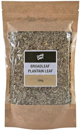 Lowhill Valley Broadleaf Plantain Leaf Herbal Tea - Cut and Dried Plantago Major Leaves for Digestive Comfort and Immune Support - Rich in Vitamins and Antioxidants - 100% Natural – 100g