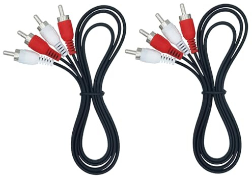 ZHLATECK RCA Stereo Audio Cable, 3FT 2-RCA Male to 2-RCA Male Cable Compatible for Amplifier Speaker VHS VCR DVD 2-Pack