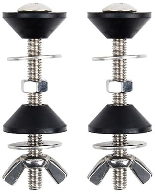 Boulons de réservoir de toilette en acier inoxydable durable – Fixations de toilettes avec kit de joint de réservoir de toilette – Kit de chasse d'eau à couplage étroit – 2 boulons de toilette en