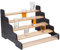 nbeads 5-Etagen Schnapsglas Display Rack, Hölzernes Schnapsregal mit Schallwand Shot Tiered Gewürzregal Schnapsgläser-Halter für Küche Heim Bar, 33x22.8x30.5cm