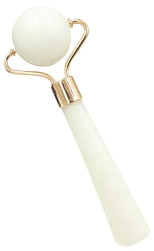 Mobestech Pierre de Jade Roller Visage Portable pour Massage Soin Peau Femme Outil Anti-âge Tonifiant et Raffermissant Léger et Facile à Transporter Couleur Aléatoire Couleur Aléatoire