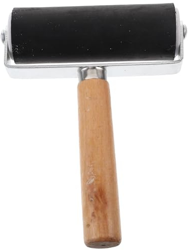 DOITOOL Rodillo de Goma para Estampación con Marco Metálico Resistente Mango Ergonómico para Tinta Pegamento y Proyectos de Impresión Artística