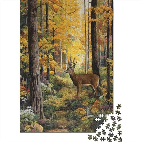 Deer Puzzle À 1000 Morceaux Papier Épais Forest Deer Puzzle Familial Parents-Enfants Activité Lien Familial Heures Divertissement Garanties 38x26cm/1000pcs
