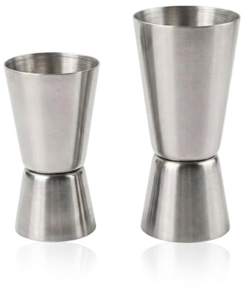 Set di 2 Misurino per Cocktail Jigger in Acciaio Inox 304, Dosatore Cocktail Professionale 15/30ml e 20/40ml, Accessori Barman per Mixology