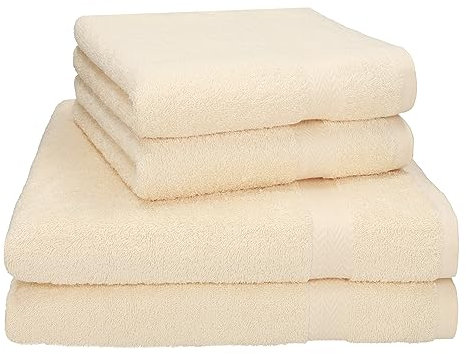 Betz Premium Handtuch-Set - 4 teiliges Handtücher-Set - 2X Duschtücher - 2X Handtücher - 50x100 cm - Farbe beige