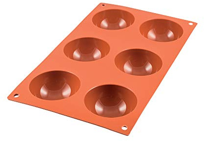 silikomart | SF002 Stampo in Silicone per Monoporzioni SEMISFERA, Antiaderente, 6 cavità, Confezione da 1 Stampo per Dolci, ø 70 h 35 mm, Made in Italy