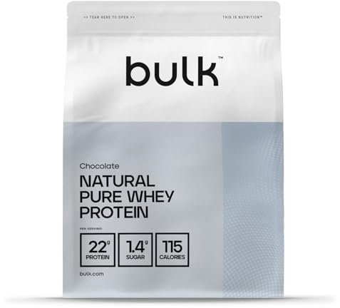 Bulk Natural Pure Whey Protein Concentrate, No Artificial Sweetners, Chocolate, 500 g, Packaging May Vary