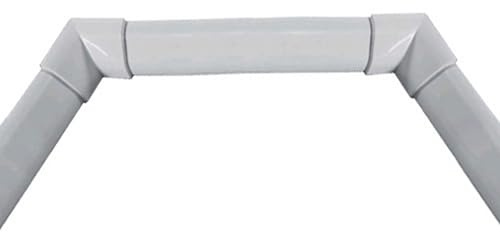 Novellini Profilo di finitura rigido in alluminio bianco per vasche da Bagno 3 lati 85x185x85 cm Altezza 3 cm Profondità 2 cm con 2 Angolari e 2 Tappi di chiusura finali