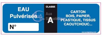 AUA SIGNALETIQUE - Lot 10 Autocollants Etiquettes Extincteur Eau A