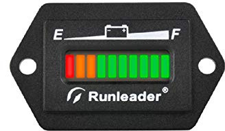 Runleader 12V 24V 36V 48V LED Indicatore di Batteria, misuratore di capacità della Batteria, Monitor di Carica e scarica della Batteria per Carrello da Golf Auto elettrica Star Car (36V)