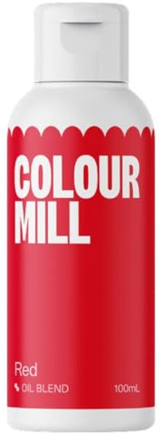 Colour Mill Oil Blend Red Lebensmittelfarbe auf Ölbasis - Lebensmittelfarben für Schokolade, Fondant, Cupcakes, Kuchen, Backen, Macaron - Food Coloring für Tortendeko - 100ml