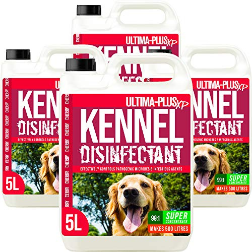 ULTIMA-PLUS XP Kennel Kleen - Disinfectant, Cleaner, Sanitiser & Deodoriser, Concentrated Formula, For use in Kennels, Catteries, Hatches and More! (Cherry Fragrance, 20 Litres)
