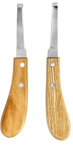 QWORK® 2 Stück Hufmesser, 21.5cm Hufauskratzer Rechts- und Linkeshänder, Hufmesser mit Ergonomischer Griff, für Rinder, Schafe, Pferde