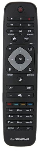 Ersatz Philips Fernbedienung, Universal Fernbedienung für Philips Smart TV Fernbedienung Kompatibel mit Fernbedienung Philips 242254990467 YKF308-001 996590000449