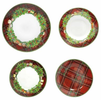 Servizio Piatti Natalizio 18Pz Regalomagia In Porcellana