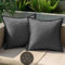 EMEMA Outdoor Kissen Wetterfest Kissenbezug Wasserfest Sofakissen Wasserdicht Dekokissen 45x45 cm Kissenbezüge Dekorativ Kissen Kissenhülle aus 2er Set für Garten Sofa Wohnzimmer Bett Dunkelgrau