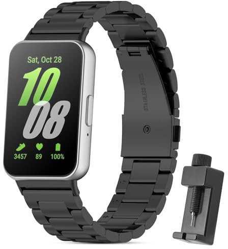 CHULN Metallarmband kompatibelt med Samsung Galaxy Fit 3, justerbart ersättningsarmband i rostfritt stål för Galaxy Fit 3. (ingen värd)