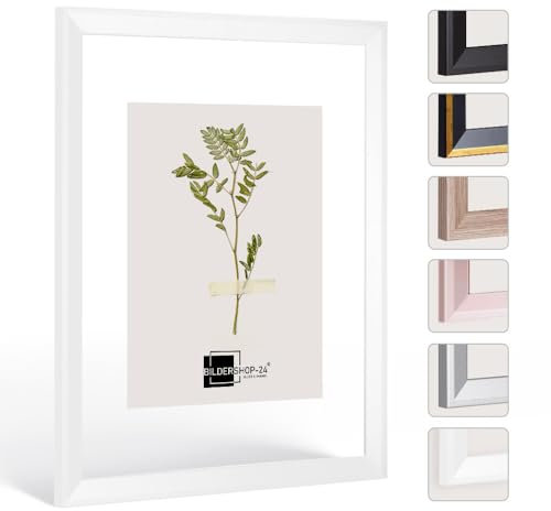 Telaio in vetro doppio con doppi vetri, Prio in Bianco (opaco) 13x18cm con vetro acrilico, cornice per quadri con doppi vetri