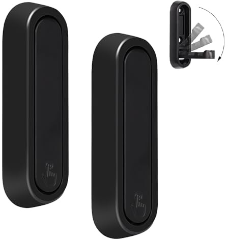 Dntorx Folding Wall Hooks, 2 Pcs Foldable Black Coat Hooks Heavy Duty Foldable Hook Bathroom Towel Hooks Robe Hooks Wall Mounted for Hanging Coat Towels Clothes Hat Bags Keys