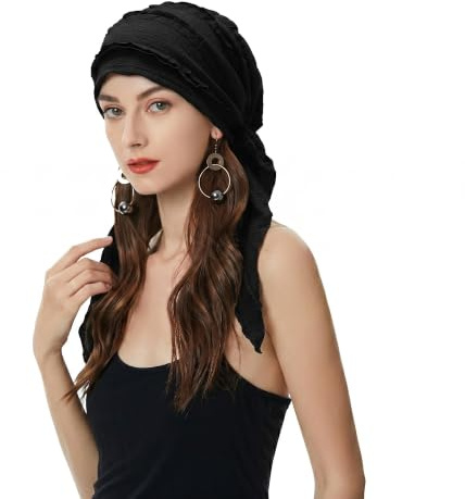 ZLYC Dam Chemo Turban mössa förbunden huvudduk Headwraps lätt hatt | Lätt andningsbar