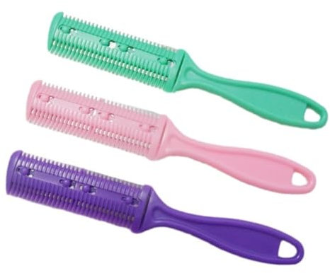 ANBOO Peigne Rasoir et Effileur 3 Pièces, Ciseaux Coiffure Desépaississant Cheveux, Lame Acier Inoxydable