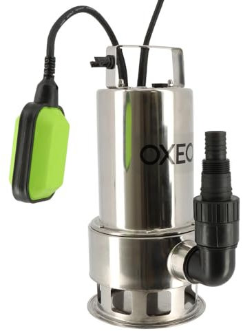 Pompe vide cave 1100W - Corps Inox - Eaux chargées - Inondation - Hauteur refoulement 9,5m - Câble alimentation 10m