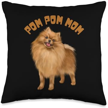 POM POM MOM – Cute Pomeranian Dog Lover Throw Pillow