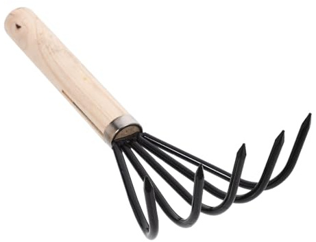 Yardenfun Rastrello Portatile Per Vongole e Ostriche Strumento Per Scavare Gusci in Spiaggia e Giardino Leggero e Resistente Manico in Legno