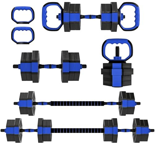 SPORTNOW Ensemble d'Haltères Musculation 6-en-1 20 kg Bleu et Noir