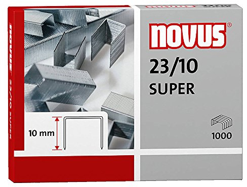 Novus 23/10 Super Heftklammern, 1000, verzinkter Stahldraht, hohe Leistung