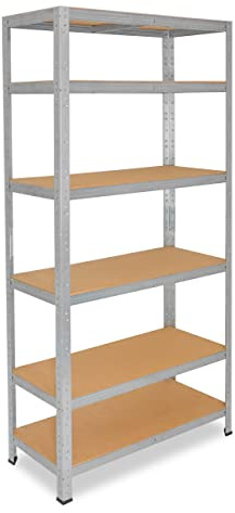 shelfplaza® 200x80x40cm Home Schwerlastregal verzinkt/Metallregal mit 6 Böden/Kellerregal Metall, Garagenregal, Werkstattregal oder Regal Lagerregal/Steckregal Metall mit 145kg Tragkraft