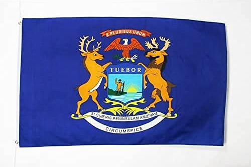 BANDIERA MICHIGAN 90x60cm - BANDIERA STATO AMERICANO – USA - STATI UNITI 60 x 90 cm - AZ FLAG