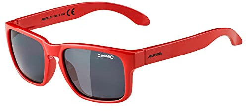ALPINA MITZO - Verspiegelte und Bruchsichere Sonnenbrille Mit 100% UV-Schutz Für Kinder red