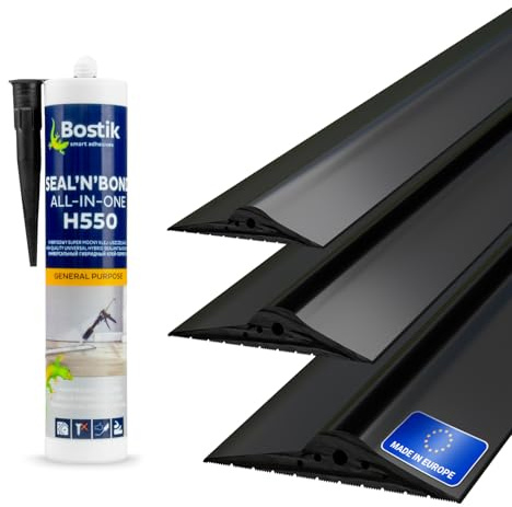 DQ-PP Garageportstätning | 3 m | 30 x 160 mm | inklusive monteringslim | svart | golvtätning av EPDM | gummitätning | Garagetätning | gummitätning | gummitröskel | Tröskeltätning bottenplatta