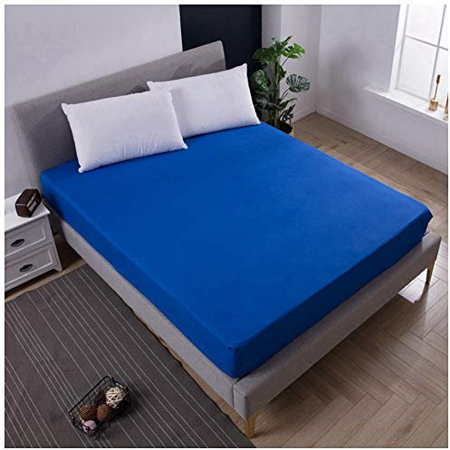 Spannbettlaken Elasthan Bettlaken Spannbetttuch Bis 25 cm Steghöhe In Vielen Größen Und Farben,Blau 1,200X200+25cm
