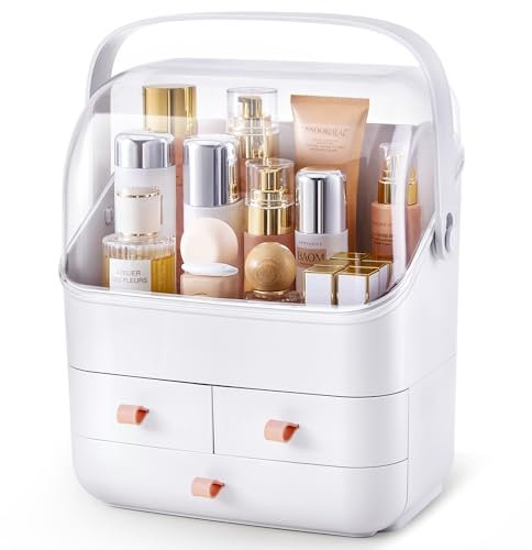 3-Layer Desktop Cosmetic Storage Box Make Up Organiser Transparent Separation Dressing Table Makeup Organiser Portable Beauty Makeup Case 35.5 * 28 * 18CM