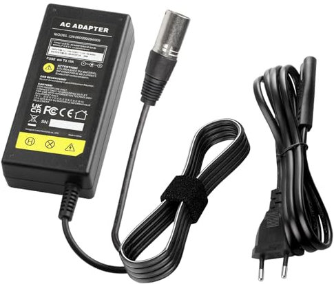 LabTEC 29.4V 24V 2A Fuente de Alimentación Cargador Cable de Carga para baterías de 24V con Enchufe de 3 Pines para Scooter eléctrico Silla de Ruedas eléctrica baterías de Bicicleta eléctrica