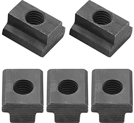 Cionyce 5 PCS M10 T-Slot Nut, Black Oxide Finish Table Slot, 3/8 Threads T Slot Rail