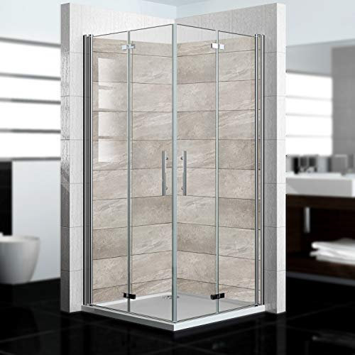 dedeco Pannello posteriore doccia angolare impermeabile, motivo: piastrelle V3, 2 x 80 x 200 cm, come pannello posteriore per il bagno per la sostituzione delle piastrelle, come parete decorativa,